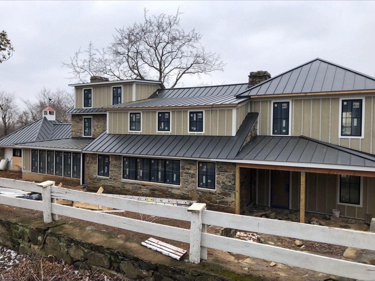 Finished standing seam metal roof on a custom home near Martinsburg WV